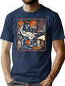 208 Vintage Halloween Night T-Shirt for Men & Women, T-Shirts Graphic Tee - Navy