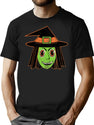 216 Vintage Halloween Witch T-Shirt for Men & Women, T-Shirts Graphic Tee - Black