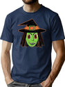 216 Vintage Halloween Witch T-Shirt for Men & Women, T-Shirts Graphic Tee - Navy