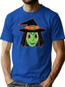 216 Vintage Halloween Witch T-Shirt for Men & Women, T-Shirts Graphic Tee - Blue