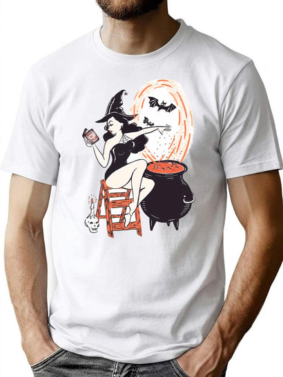 220 Sexy Witch Babe T-Shirt for Men & Women, T-Shirts Graphic Tee - Black