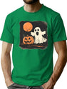 226 Pumpkin And Ghost A Classic Halloween Scene T-Shirt for Men & Women, T-Shirts Graphic Tee - Green