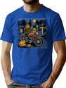 227 Happy Halloween T-Shirt for Men & Women, T-Shirts Graphic Tee - Blue