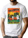233 Happy Halloween Pumpkin Retro Vintage T-Shirt for Men & Women, T-Shirts Graphic Tee - White