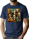 235 Vintage Halloween Monsters T-Shirt for Men & Women, T-Shirts Graphic Tee - Navy