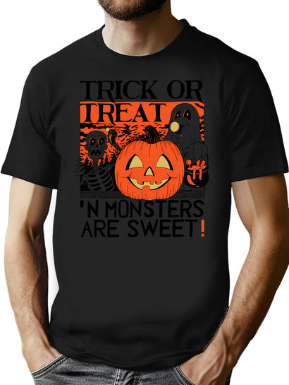 241 Trick Or Treat T-Shirt for Men & Women, T-Shirts Graphic Tee - Black