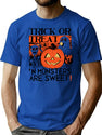 241 Trick Or Treat T-Shirt for Men & Women, T-Shirts Graphic Tee - Blue
