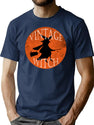 244 Vintage Witch T-Shirt for Men & Women, T-Shirts Graphic Tee - Navy