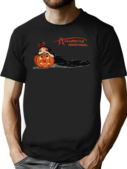 250 Halloween Greetings T-Shirt for Men & Women, T-Shirts Graphic Tee - Black