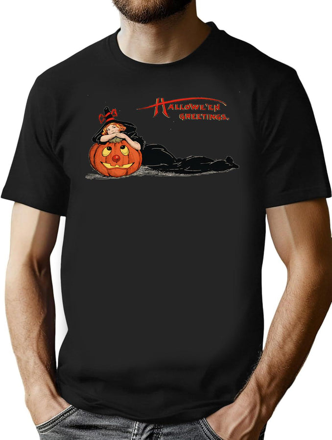 250 Halloween Greetings T-Shirt for Men & Women, T-Shirts Graphic Tee - Black