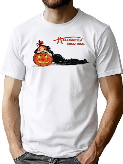 250 Halloween Greetings T-Shirt for Men & Women, T-Shirts Graphic Tee - Black