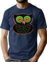 254 Vintage Halloween Owl T-Shirt for Men & Women, T-Shirts Graphic Tee - Navy