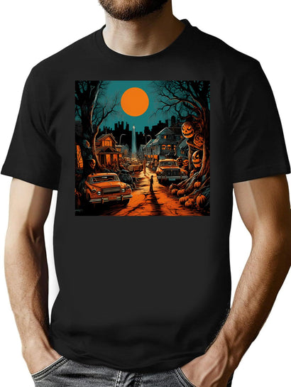 257 Halloween Night T-Shirt for Men & Women, T-Shirts Graphic Tee - Black