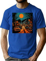 257 Halloween Night T-Shirt for Men & Women, T-Shirts Graphic Tee - Blue