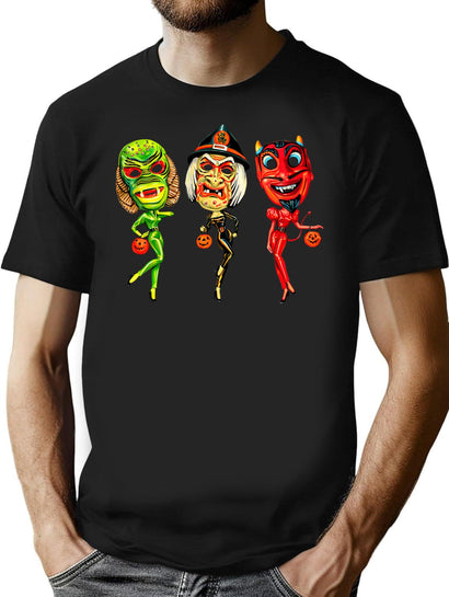 258 Trick Or Treat Pin-Ups - Yellow T-Shirt for Men & Women, T-Shirts Graphic Tee - Black