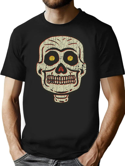 260 1950S Halloween Skull T-Shirt for Men & Women, T-Shirts Graphic Tee - Black