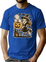 270 Happy Halloween Witch T-Shirt for Men & Women, T-Shirts Graphic Tee - Blue