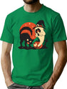 274 Retro Halloween Scene T-Shirt for Men & Women, T-Shirts Graphic Tee - Green