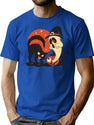 274 Retro Halloween Scene T-Shirt for Men & Women, T-Shirts Graphic Tee - Blue