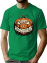 275 Retro Halloween Pumpkin Design T-Shirt for Men & Women, T-Shirts Graphic Tee - Green