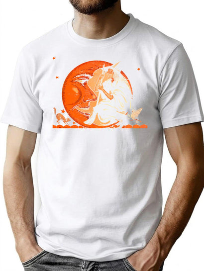 281 Great Vintage Witch And Moon Halloween T-Shirt for Men & Women, T-Shirts Graphic Tee - Black
