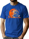 281 Great Vintage Witch And Moon Halloween T-Shirt for Men & Women, T-Shirts Graphic Tee - Blue