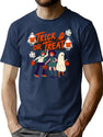 282 Vintage Halloween Trick Or Treat T-Shirt for Men & Women, T-Shirts Graphic Tee - Navy