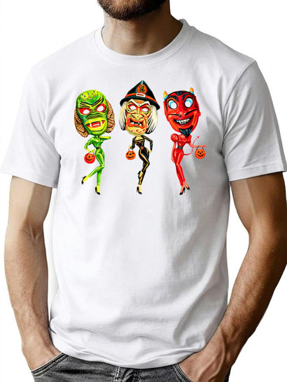 284 Trick Or Treat Pin-Ups - White T-Shirt for Men & Women, T-Shirts Graphic Tee - Black