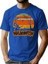 289 Vintage Halloween Scary Night T-Shirt for Men & Women, T-Shirts Graphic Tee - Blue