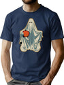 29 Retro Style Ghost And Pumpkin T-Shirt for Men & Women, T-Shirts Graphic Tee - Navy