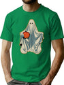 29 Retro Style Ghost And Pumpkin T-Shirt for Men & Women, T-Shirts Graphic Tee - Green