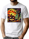 291 Vintage Retro Halloween Pumpkin Design T-Shirt for Men & Women, T-Shirts Graphic Tee - White