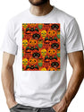 293 Retro Halloween Pattern T-Shirt for Men & Women, T-Shirts Graphic Tee - White