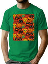 293 Retro Halloween Pattern T-Shirt for Men & Women, T-Shirts Graphic Tee - Green