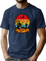 298 Vintage Pumpkin Scene Halloween T-Shirt for Men & Women, T-Shirts Graphic Tee - Navy