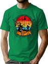 298 Vintage Pumpkin Scene Halloween T-Shirt for Men & Women, T-Shirts Graphic Tee - Green
