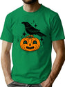 299 Halloween Pumpkin And Crow T-Shirt for Men & Women, T-Shirts Graphic Tee - Green