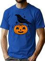 299 Halloween Pumpkin And Crow T-Shirt for Men & Women, T-Shirts Graphic Tee - Blue