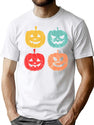 301 Pumpkin Faces Vintage Halloween T-Shirt for Men & Women, T-Shirts Graphic Tee - White