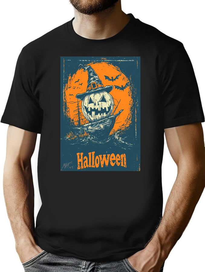 304 Jack-O-Lantern T-Shirt for Men & Women, T-Shirts Graphic Tee - Black