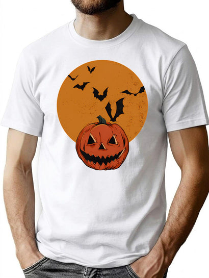 305 Vintage Halloween Spooky Pumpkin T-Shirt for Men & Women, T-Shirts Graphic Tee - Black