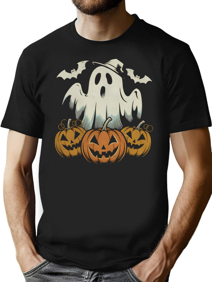 307 Spooky Haloween Ghost T-Shirt for Men & Women, T-Shirts Graphic Tee - Black