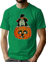 31 Vintage Halloween Witch Pumpkin Cut Out Graphic T-Shirt for Men & Women, T-Shirts Graphic Tee - Green