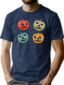 311 Vintage Halloween Pumpkin T-Shirt for Men & Women, T-Shirts Graphic Tee - Navy