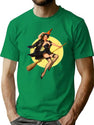 317 Vintage Pin Up Witch Halloween Pinup Girl Funny T-Shirt for Men & Women, T-Shirts Graphic Tee - Green