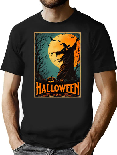 320 Halloween Scarecrow Poster T-Shirt for Men & Women, T-Shirts Graphic Tee - Black