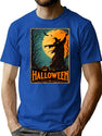 320 Halloween Scarecrow Poster T-Shirt for Men & Women, T-Shirts Graphic Tee - Blue