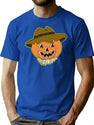 321 Vintage Halloween Scarecrow T-Shirt for Men & Women, T-Shirts Graphic Tee - Blue
