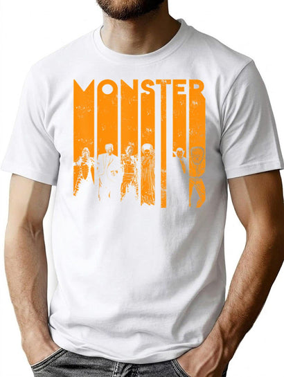 323 Halloween Creature Monster Letter Group Shot T-Shirt for Men & Women, T-Shirts Graphic Tee - Black