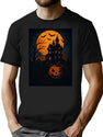 324 Vintage Haunted House Jack-O-Lantern T-Shirt for Men & Women, T-Shirts Graphic Tee - Black